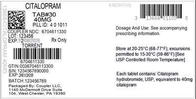 Label (13668 011 05 Citalopram 40mg 67046 113 30)